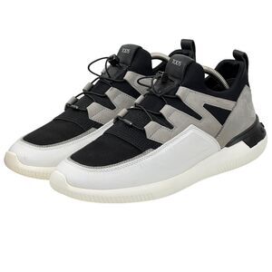 Tod's Men's Sneaker M 7.5 W 9 No_Code 91B Black White Sport Leather Italy $695